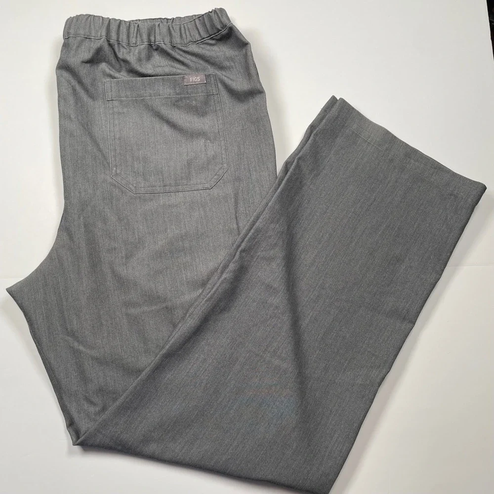 FIGS Technical Collection Men Scrub Set XL Gray V-Neck Leon Top Pisco Pants Spot